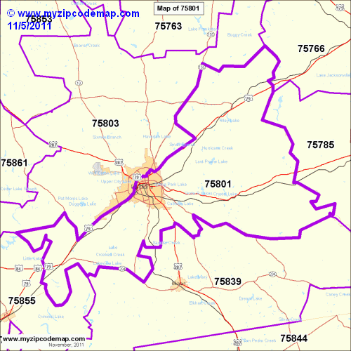 map of 75801