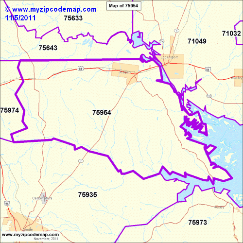 map of 75954