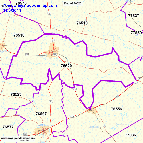 map of 76520