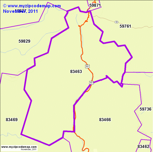 map of 83463