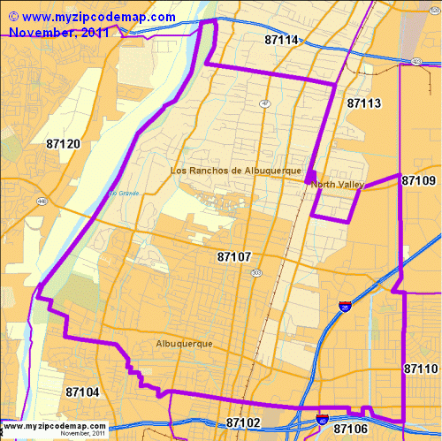map of 87107