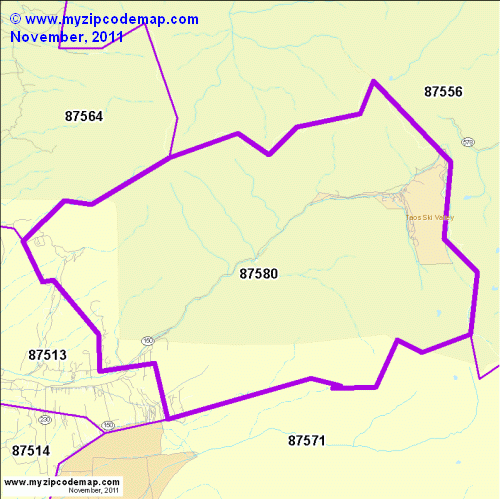 map of 87580