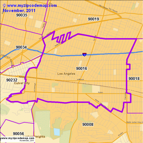 map of 90016