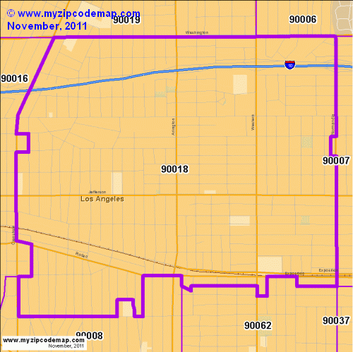 map of 90018