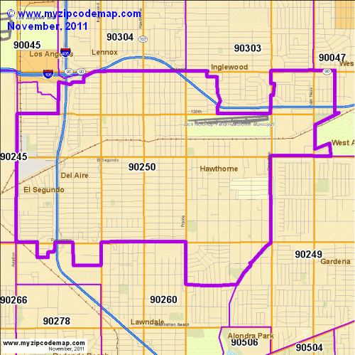 map of 90250