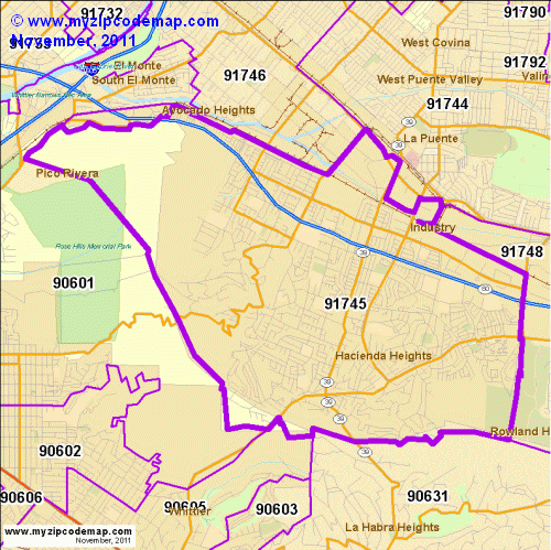 map of 91745