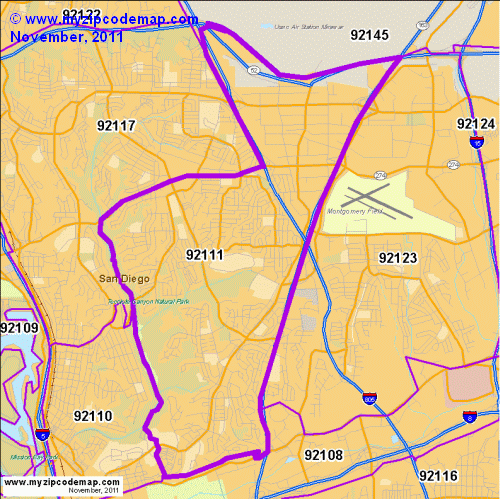 map of 92111