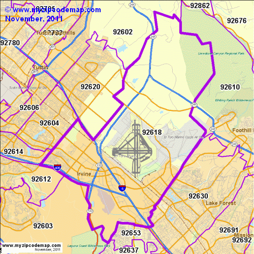 map of 92618