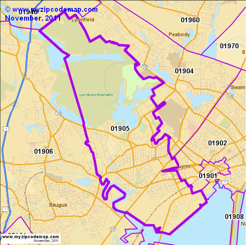 map of 01905