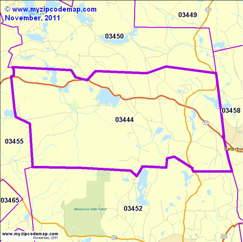 map of 03444