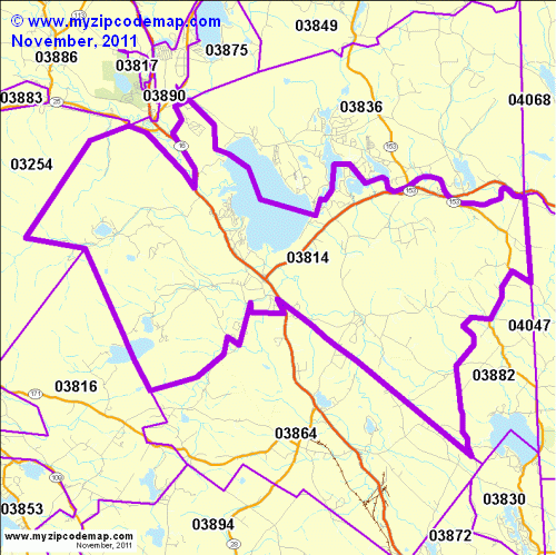 map of 03814