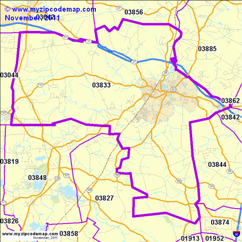 map of 03833