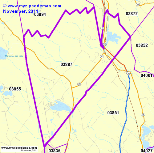 map of 03887