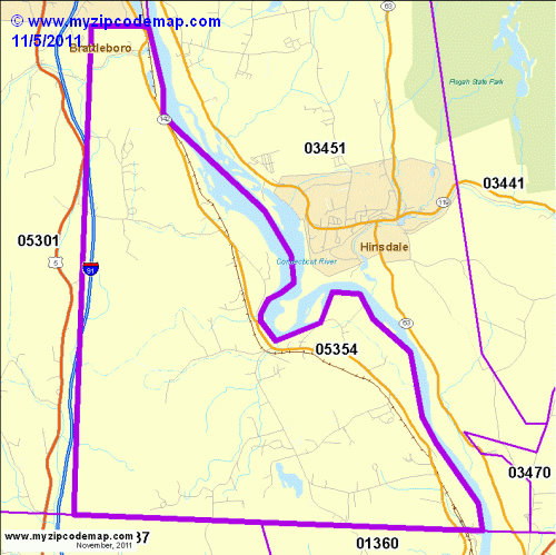 map of 05354