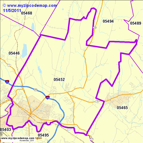 map of 05452