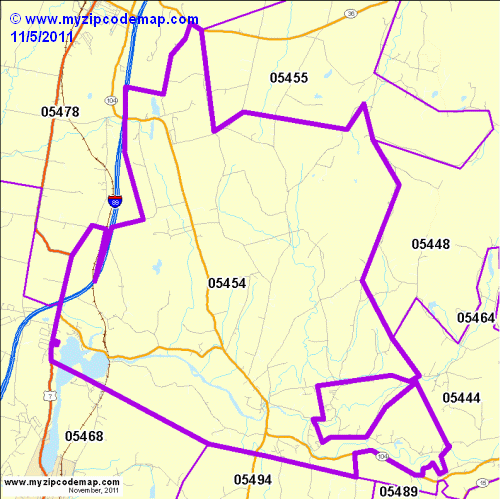 map of 05454