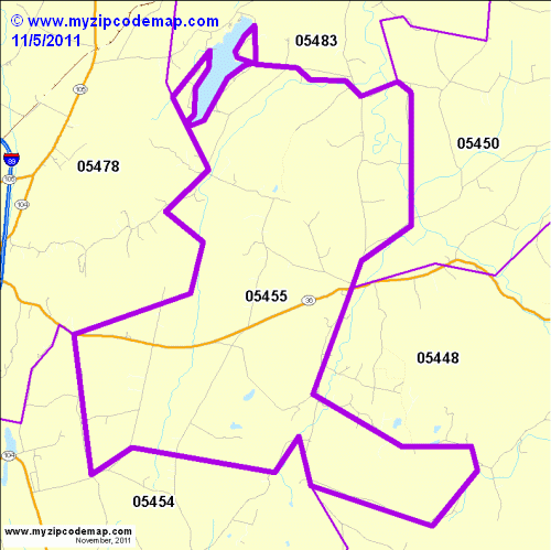 map of 05455