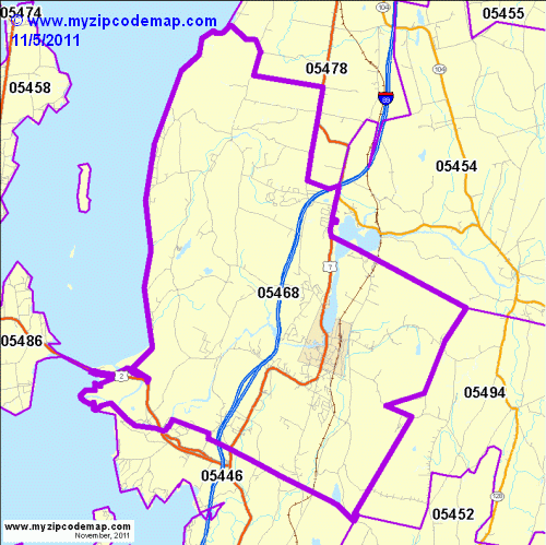 map of 05468