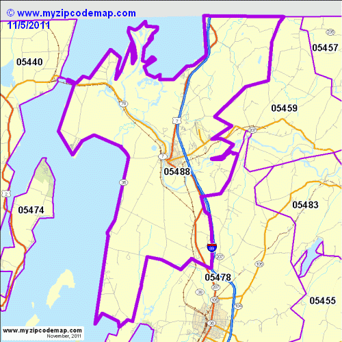 map of 05488