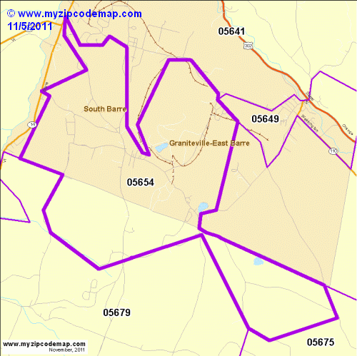 map of 05654