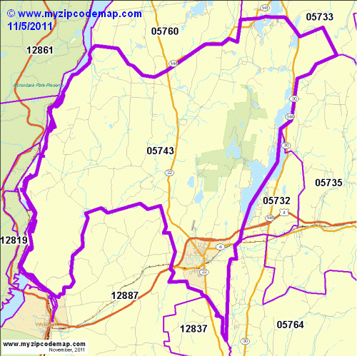 map of 05743