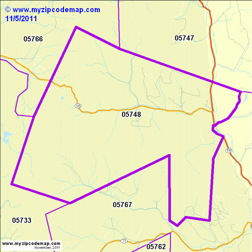 map of 05748