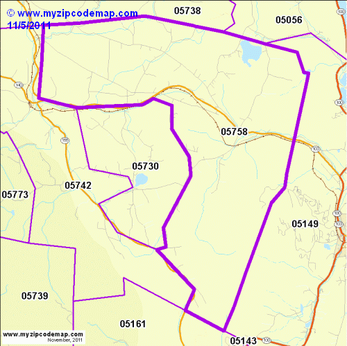 map of 05758