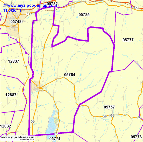 map of 05764