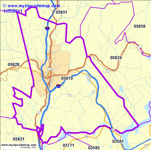 map of 05819