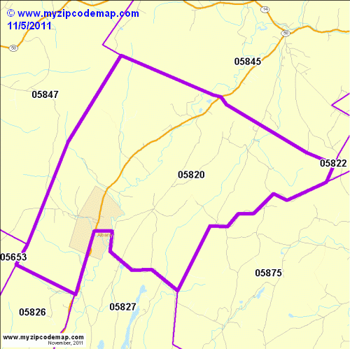 map of 05820