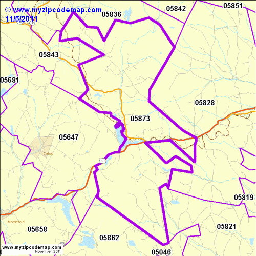 map of 05873