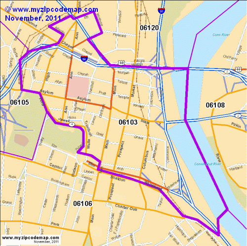 map of 06103