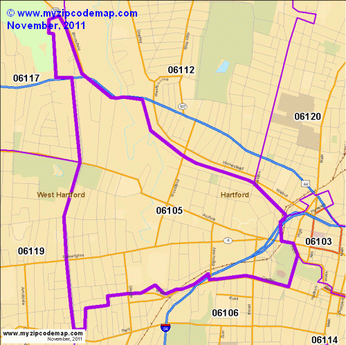 map of 06105