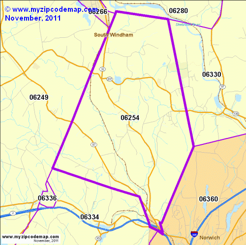 map of 06254