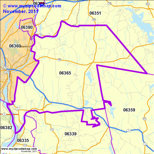 map of 06365