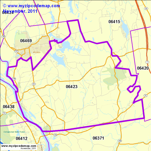map of 06423