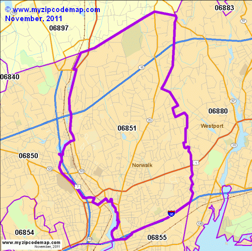 map of 06851