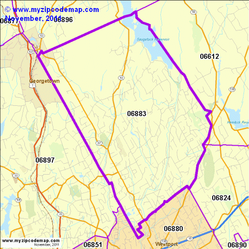 map of 06883