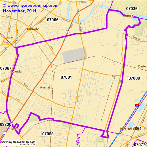 map of 07001
