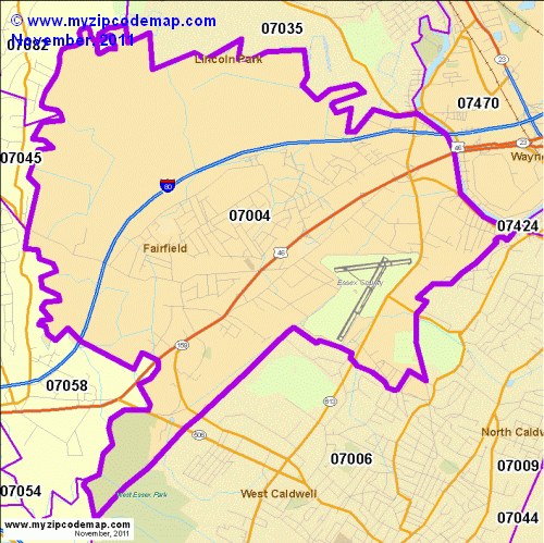 map of 07004