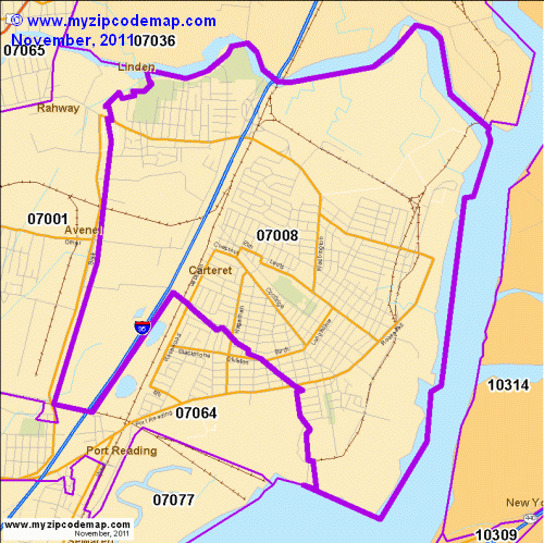 map of 07008