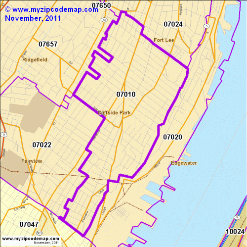 map of 07010