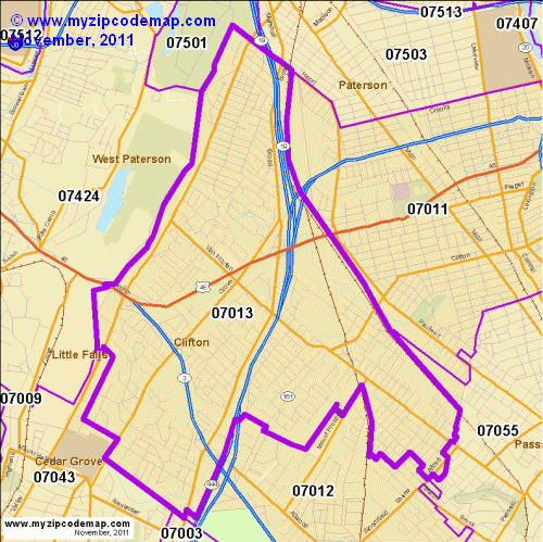 map of 07013
