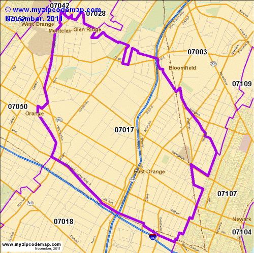 map of 07017