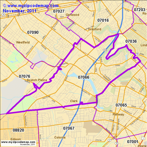 map of 07066