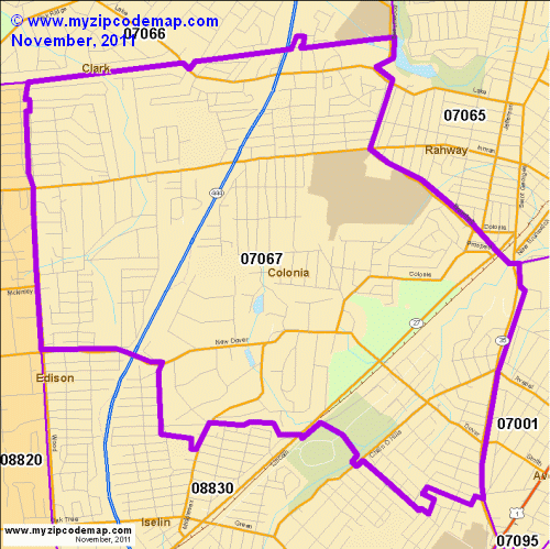map of 07067