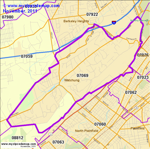 map of 07069