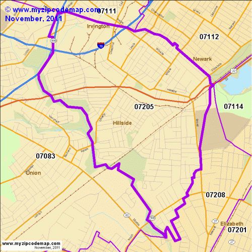 map of 07205