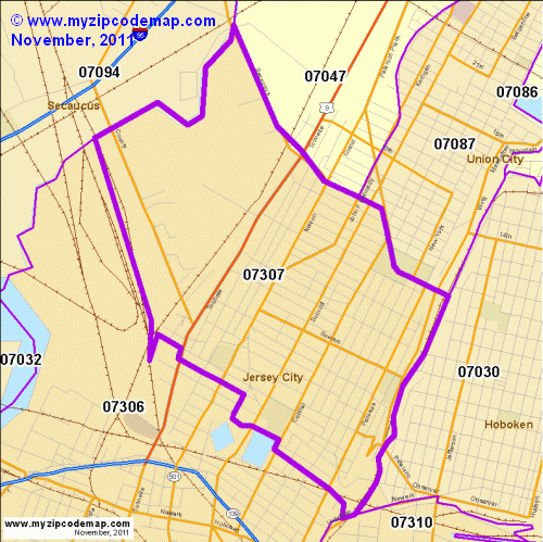 map of 07307