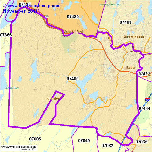 map of 07405